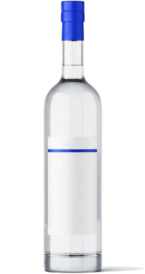 Private-label vodka bottle — blank canvas for your brand